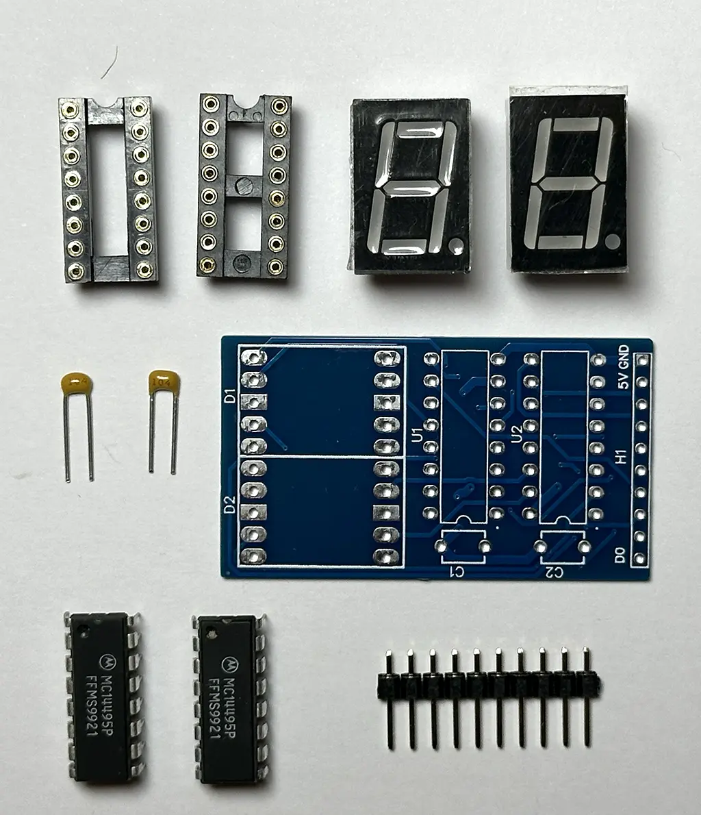 Kit modulo 7 (sette) segmenti per ALEX80, Arduino, progetti elettronici con visualizzazione esadecimale